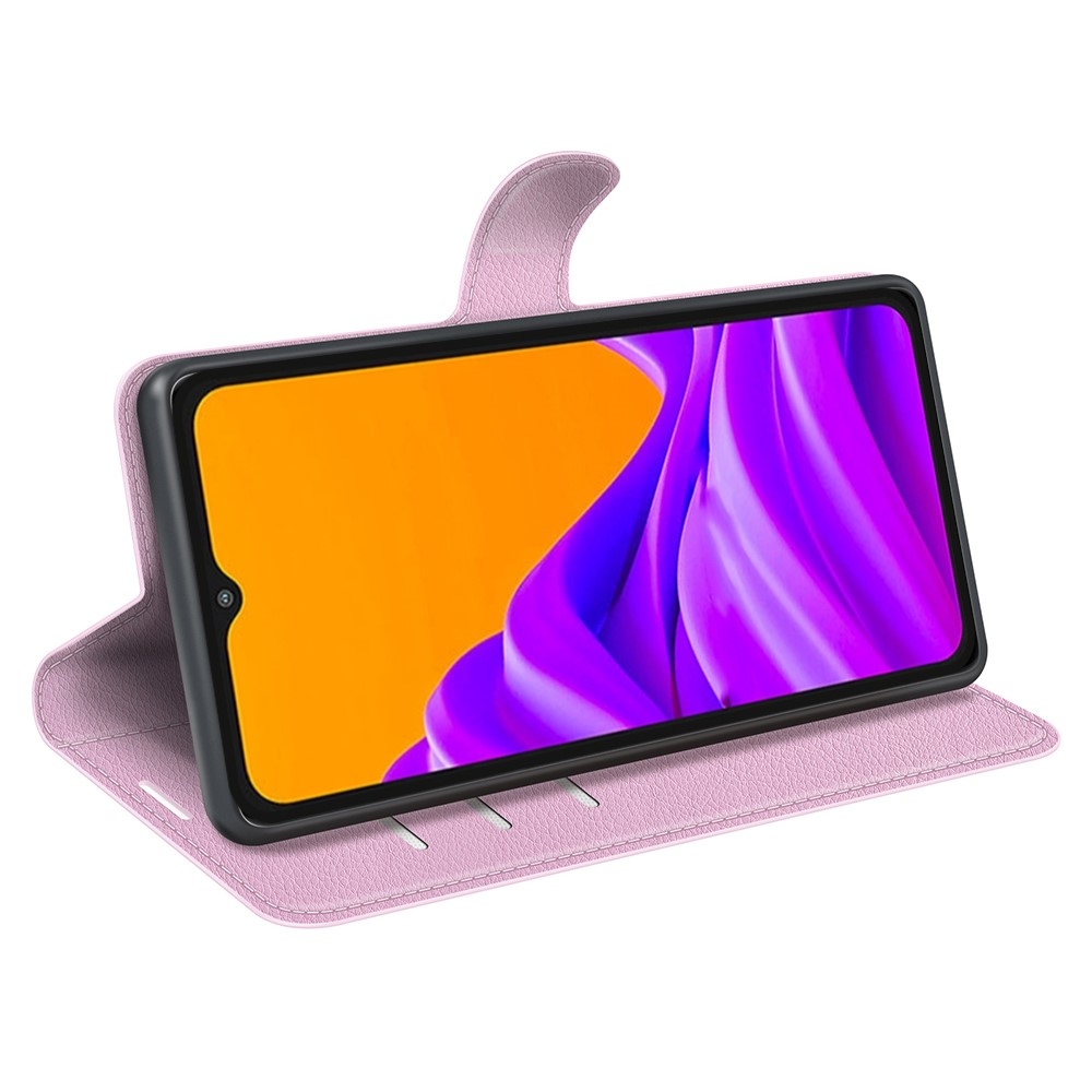 Litchi knížkové pouzdro na Samsung Galaxy Xcover 7 Pro - růžové