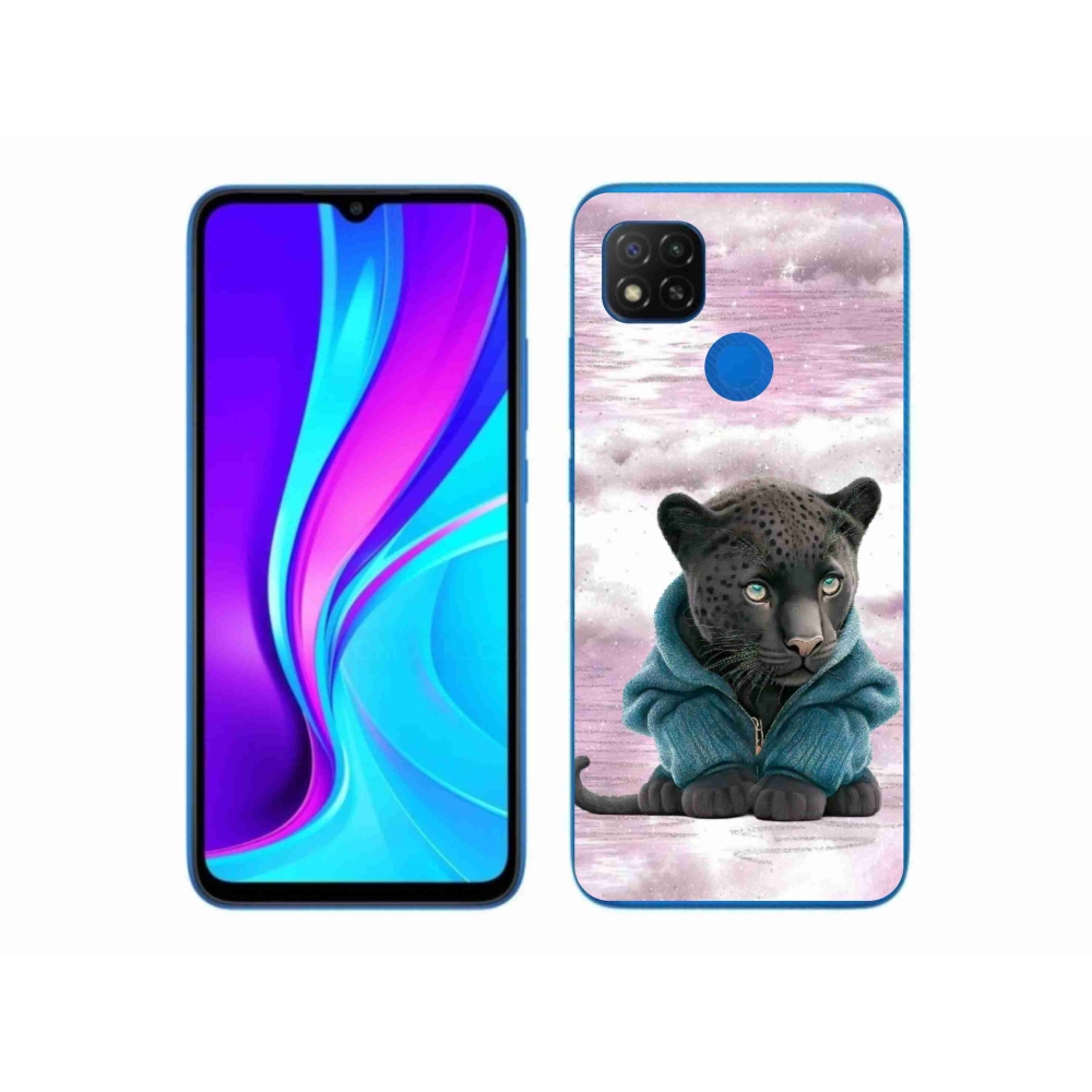 Gelový kryt mmCase na Xiaomi Redmi 9C - černý panter ve svetru