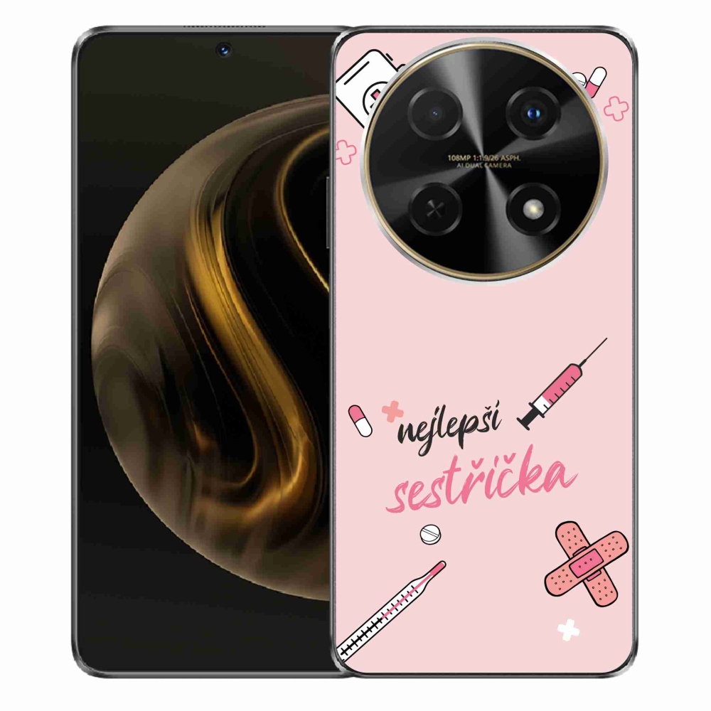 Gelový kryt mmCase na Huawei Nova 12i - nejlepší sestřička růžové pozadí