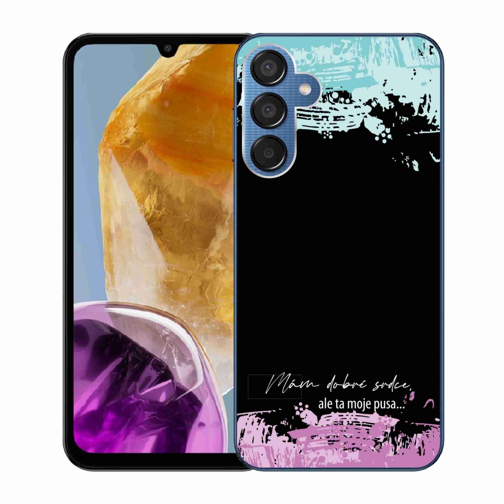 Gelový kryt mmCase na Samsung Galaxy M15 5G - vtipný text 3 černé pozadí