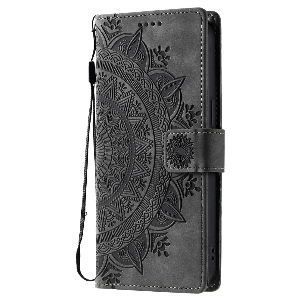 Mandalas knížkové pouzdro na Xiaomi Redmi Note 14 - šedé