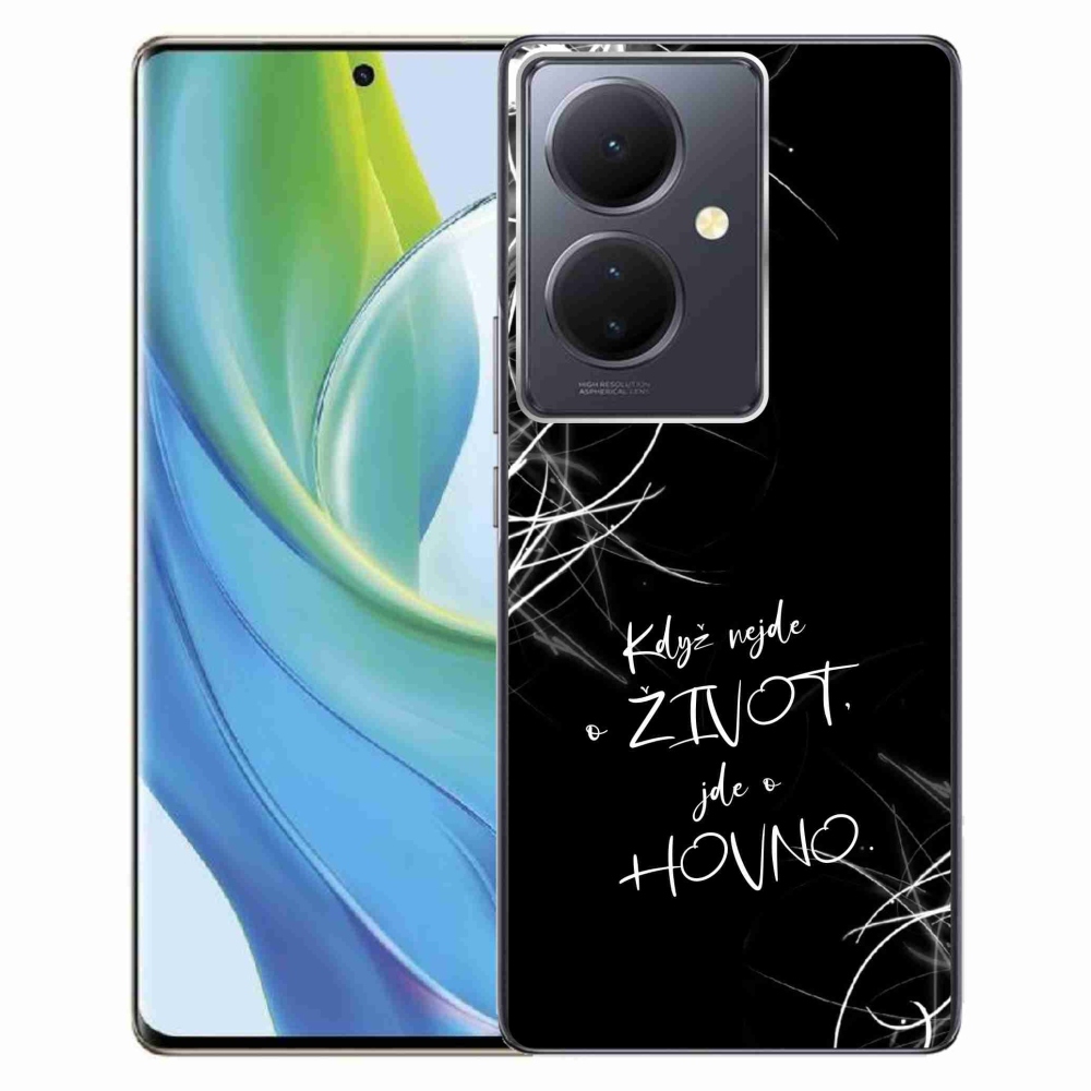 Gelový kryt mmCase na Vivo V29 Lite 5G - vtipný text 16 černé pozadí