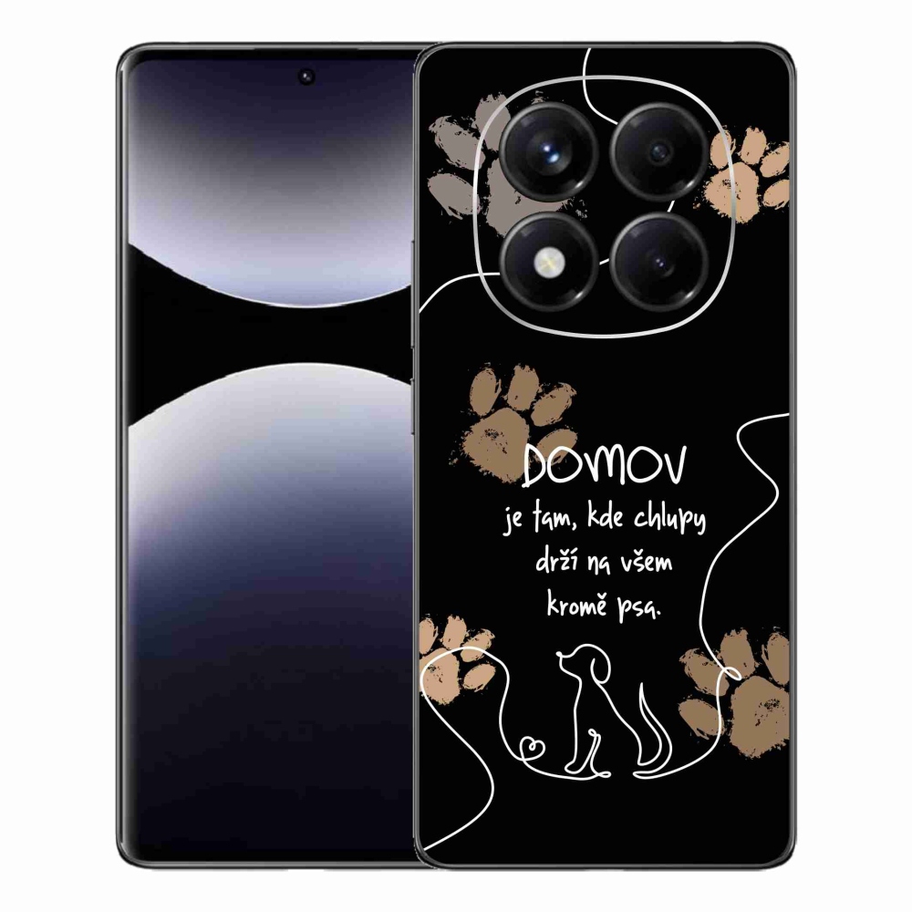 Gelový kryt mmCase na Xiaomi Redmi Note 14 Pro - psí motiv černé pozadí