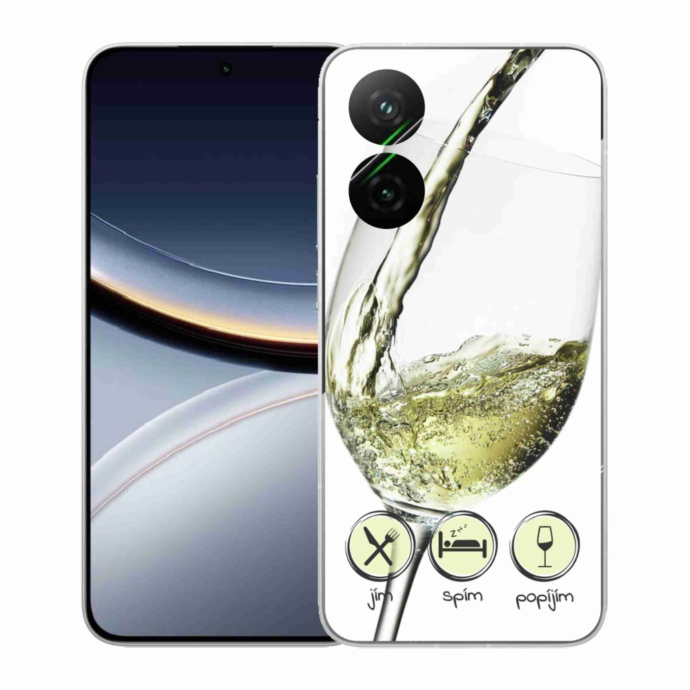 Gelový kryt mmCase na Xiaomi Poco F7 5G - sklenička vína bílé