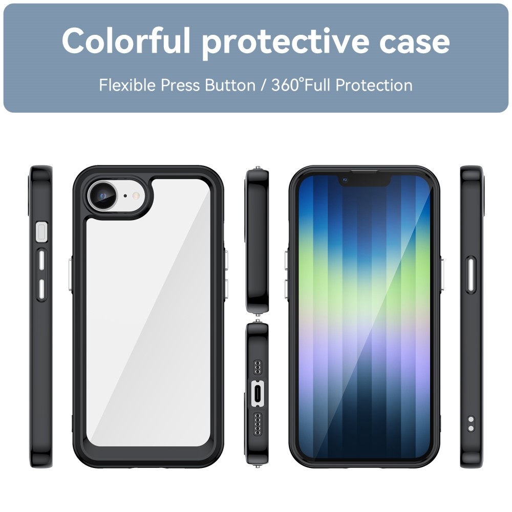 Gelový obal s pevnými zády na iPhone 16e - černý