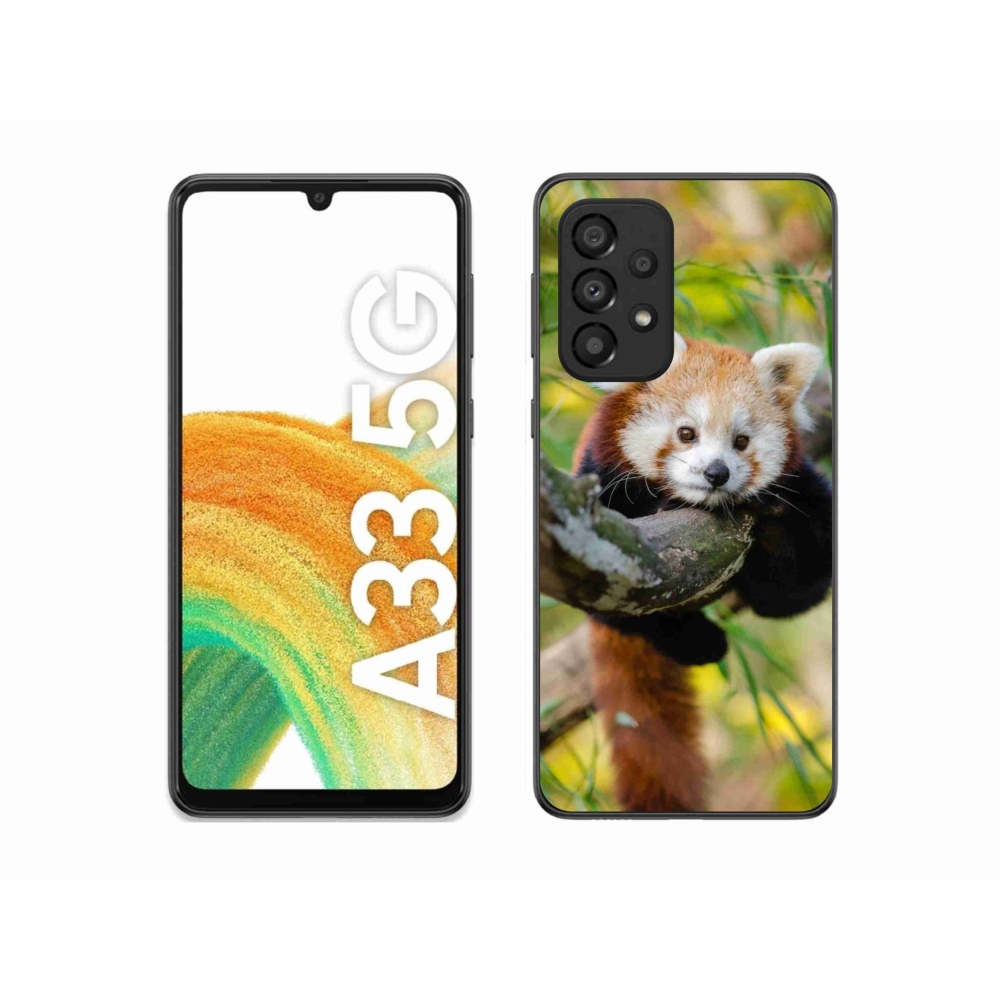 Gelový kryt mmCase na Samsung Galaxy A33 5G - panda červená