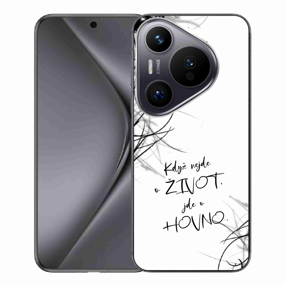 Gelový kryt mmCase na Huawei Pura 70 Pro - vtipný text 16 bílé pozadí