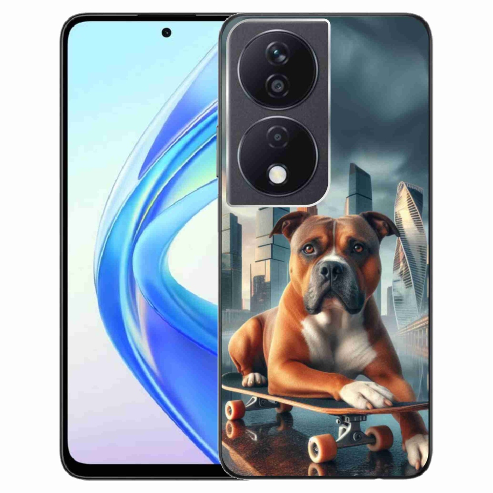 Gelový kryt mmCase na Honor X7b/Honor 90 Smart - pes na skateboardu
