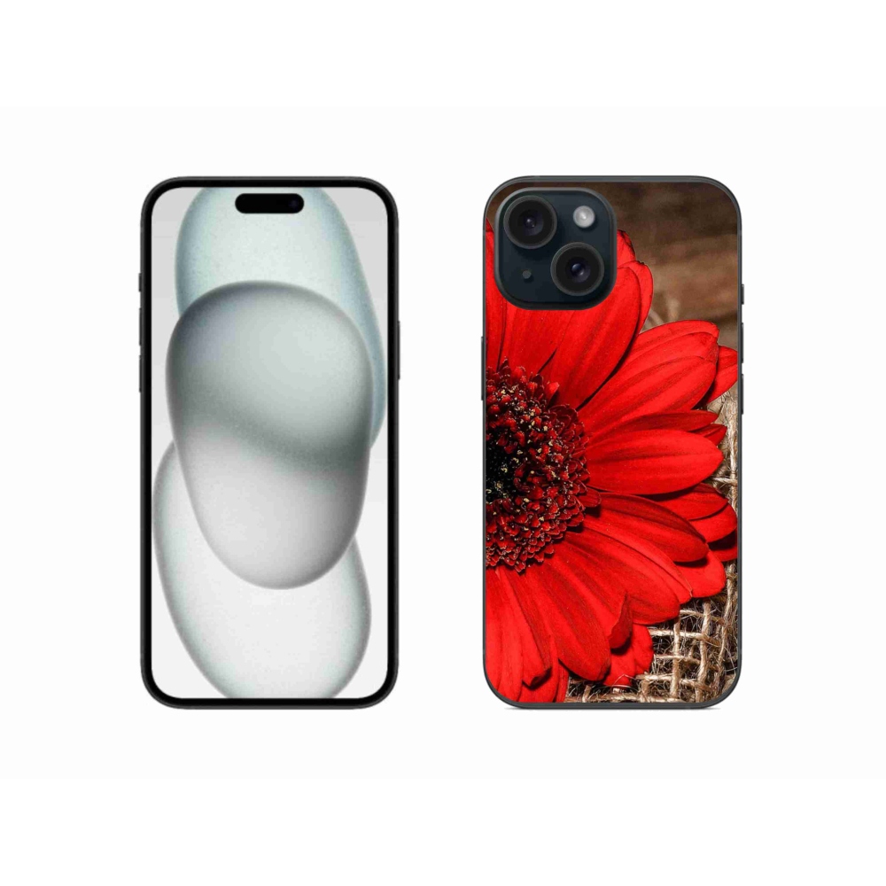 Gelový kryt mmCase na iPhone 15 - gerbera