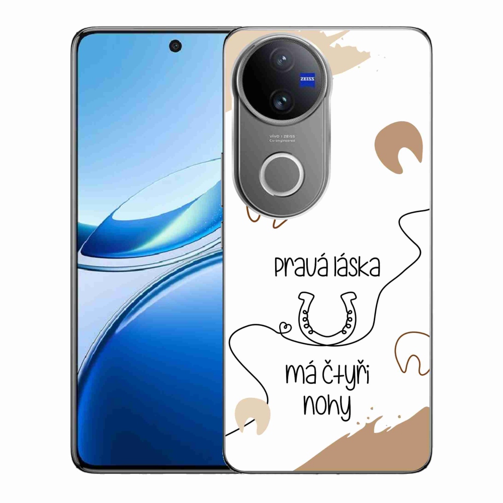 Gelový kryt mmCase na Vivo V50 5G - koňský motiv bílé pozadí