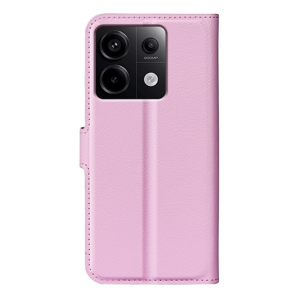 Litchi knížkové pouzdro na Xiaomi Redmi Note 13 Pro 5G/Poco X6 5G - růžové