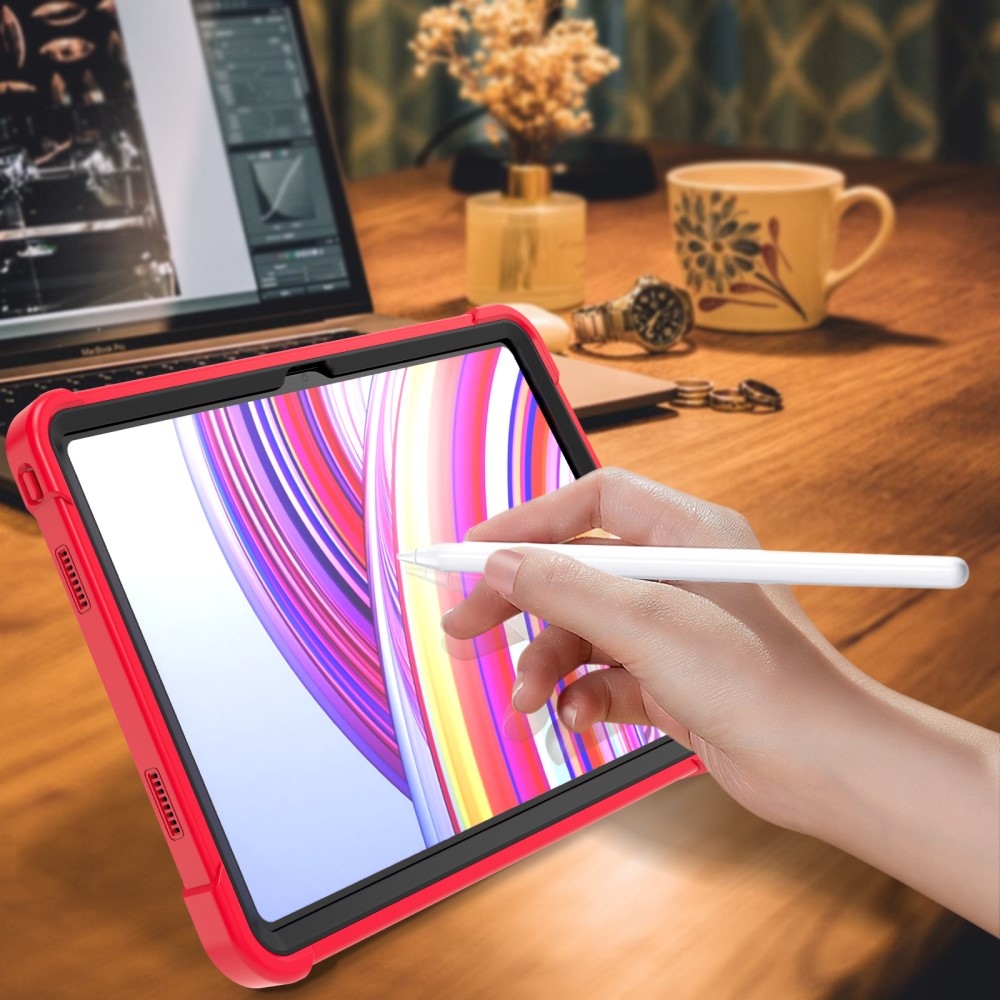 Kick odolný hybridní obal na Xiaomi Redmi Pad Pro 4G/5G - červený/černý