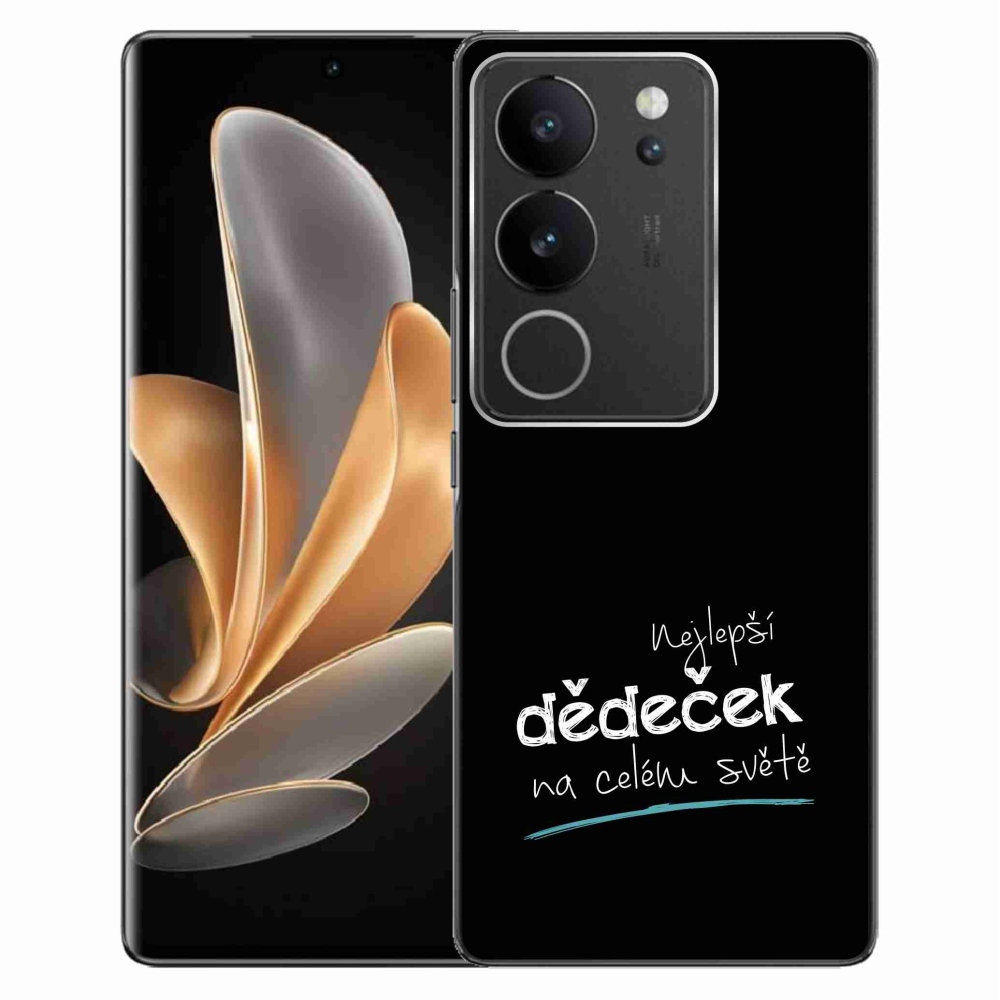 Gelový kryt mmCase na Vivo V29 5G - nejlepší dědeček 3 černé pozadí