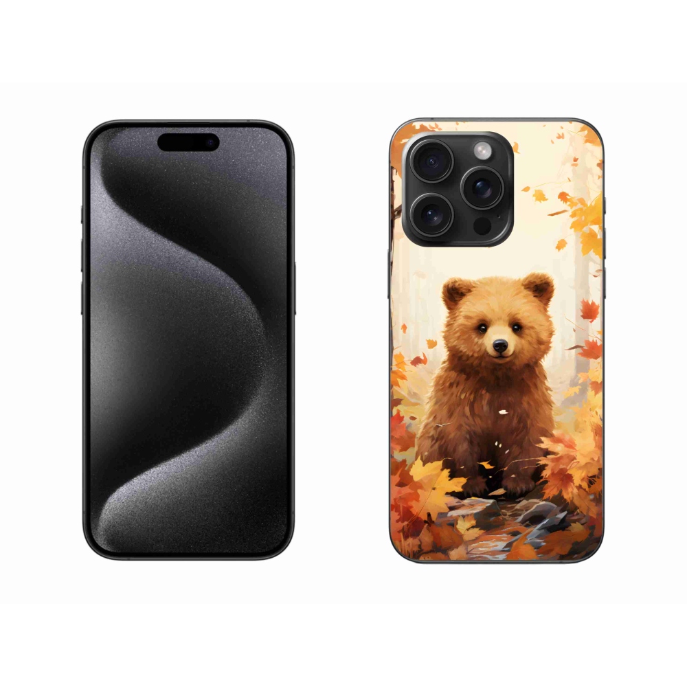 Gelový kryt mmCase na iPhone 15 Pro Max - medvěd v lese