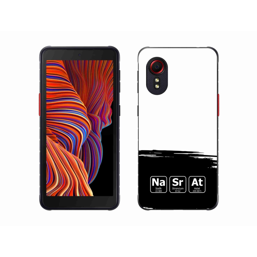 Gelový kryt mmCase na Samsung Galaxy Xcover 5 - chemické prvky černobílé pozadí