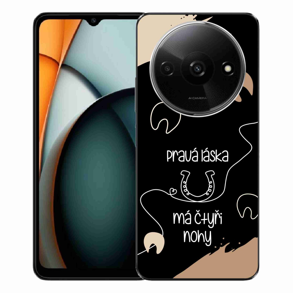 Gelový kryt mmCase na Xiaomi Redmi A3  - koňský motiv černé pozadí