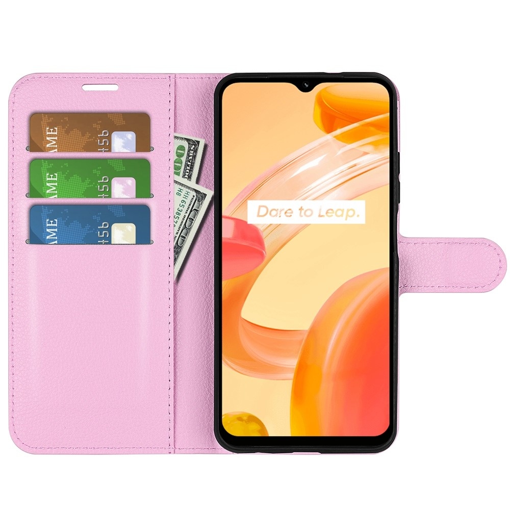 Litchi knížkové pouzdro na Realme C30 - růžové