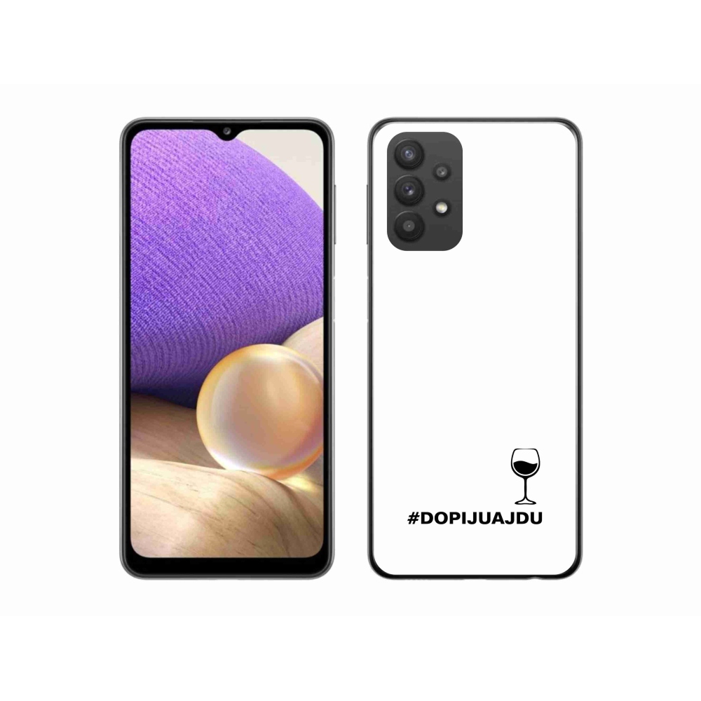 Gelový kryt mmCase na Samsung Galaxy A32 5G - vinný motiv bílé pozadí