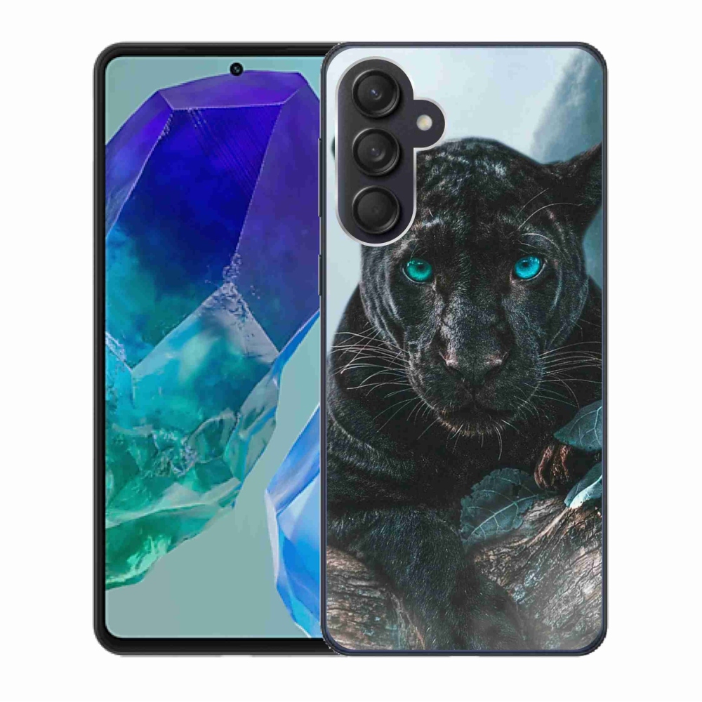 Gelový kryt mmCase na Samsung Galaxy M55 5G - černý panter