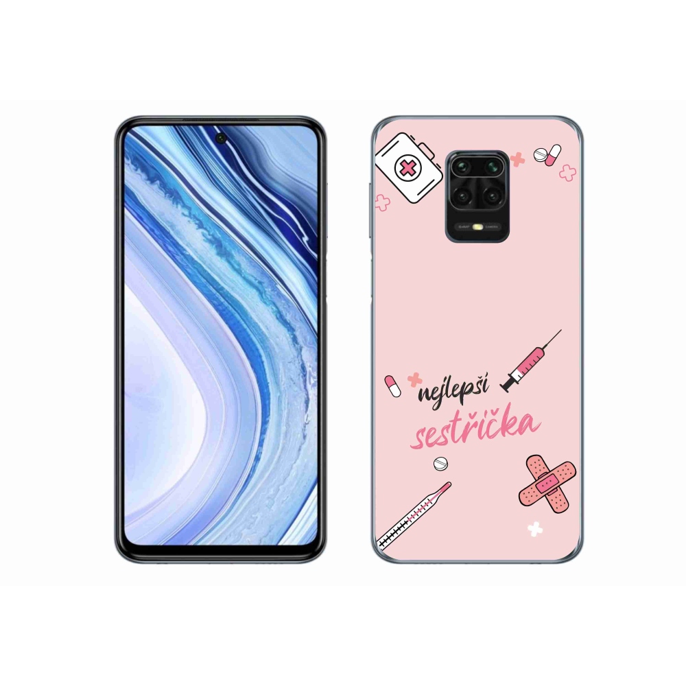 Gelový kryt mmCase na Xiaomi Redmi Note 9S - nejlepší sestřička růžové pozadí