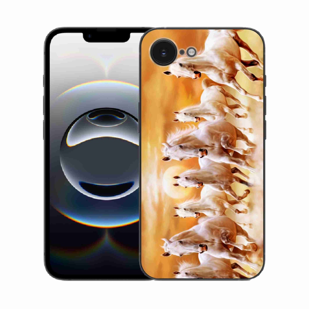 Gelový kryt mmCase na iPhone 16e - koně 2
