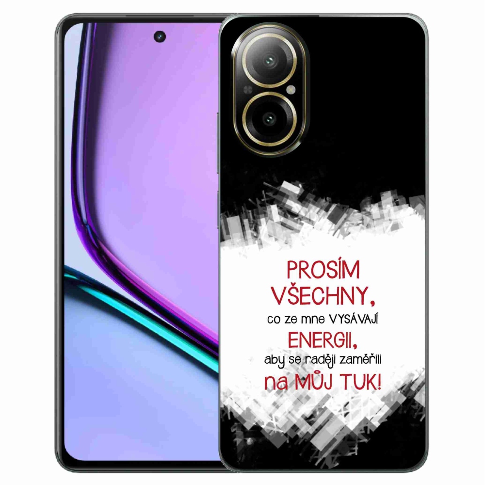 Gelový kryt mmCase na Realme C67 - vtipný text 1 červený