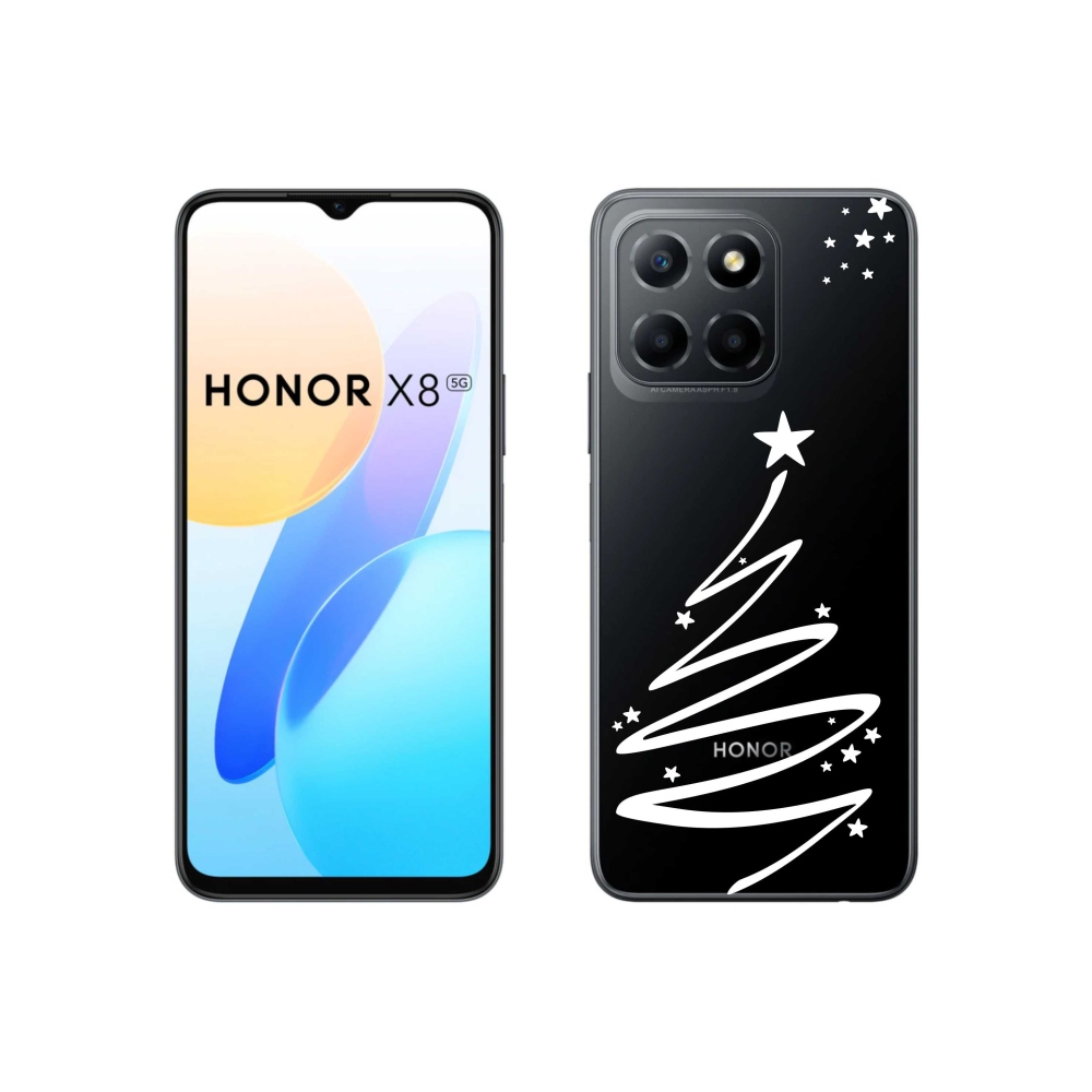 Gelový kryt mmCase na Honor X8 5G/70 Lite 5G - bílý stromeček na průhledném pozadí