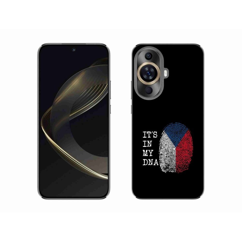 Gelový kryt mmCase na Huawei Nova 11 - vlajka otisk prstu černé pozadí