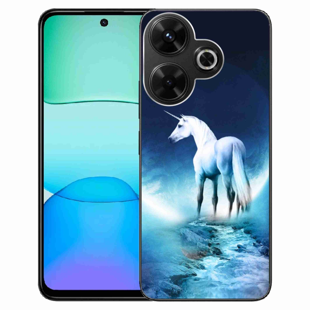 Gelový kryt mmCase na Xiaomi Redmi 13 4G/Poco M6 4G - bílý jednorožec
