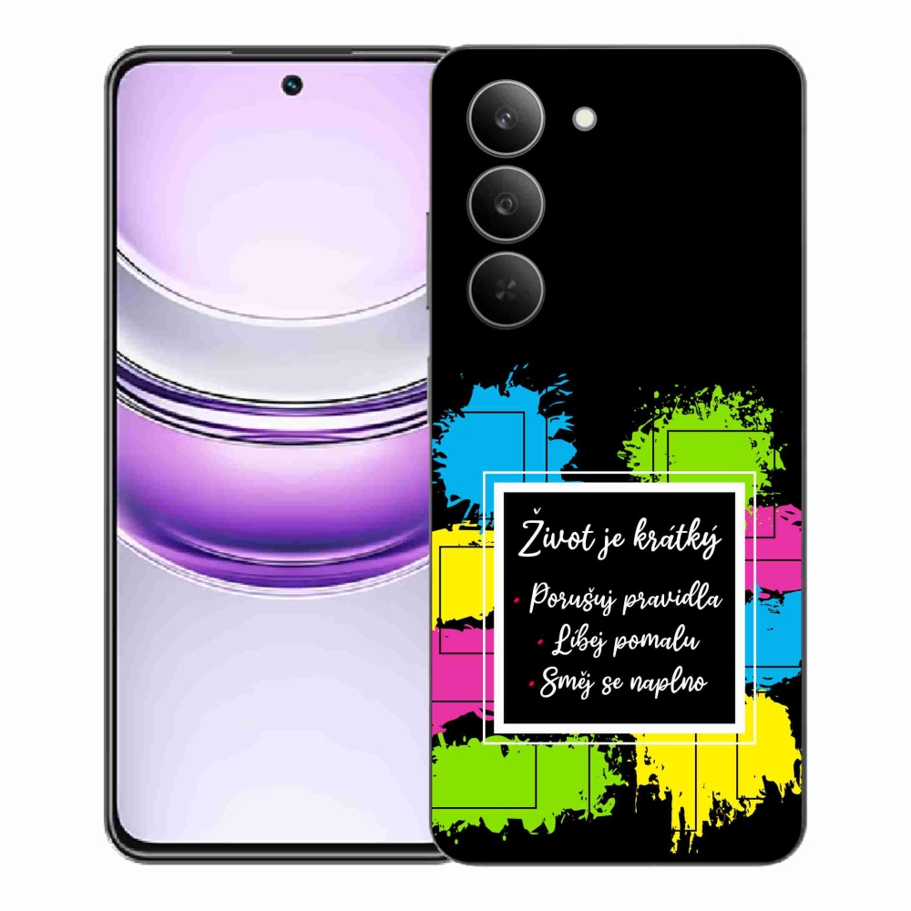Gelový kryt mmCase na Realme 14x 5G - citát 5 černé pozadí