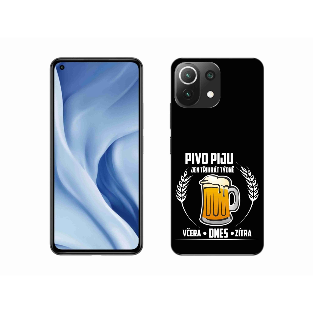 Gelový kryt mmCase na Xiaomi Mi 11 Lite 4G/5G - pivní motiv černé pozadí