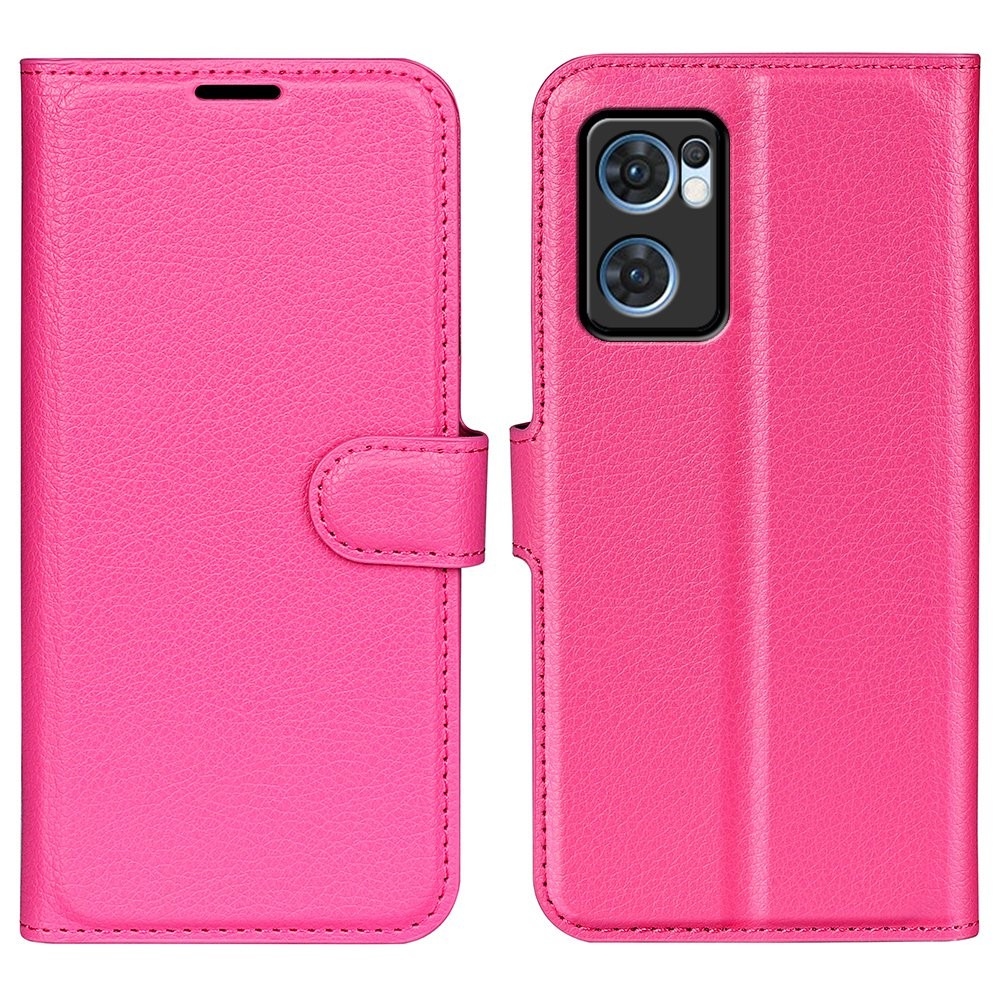 Litchi knížkové pouzdro na Oppo Find X5 Lite - rose