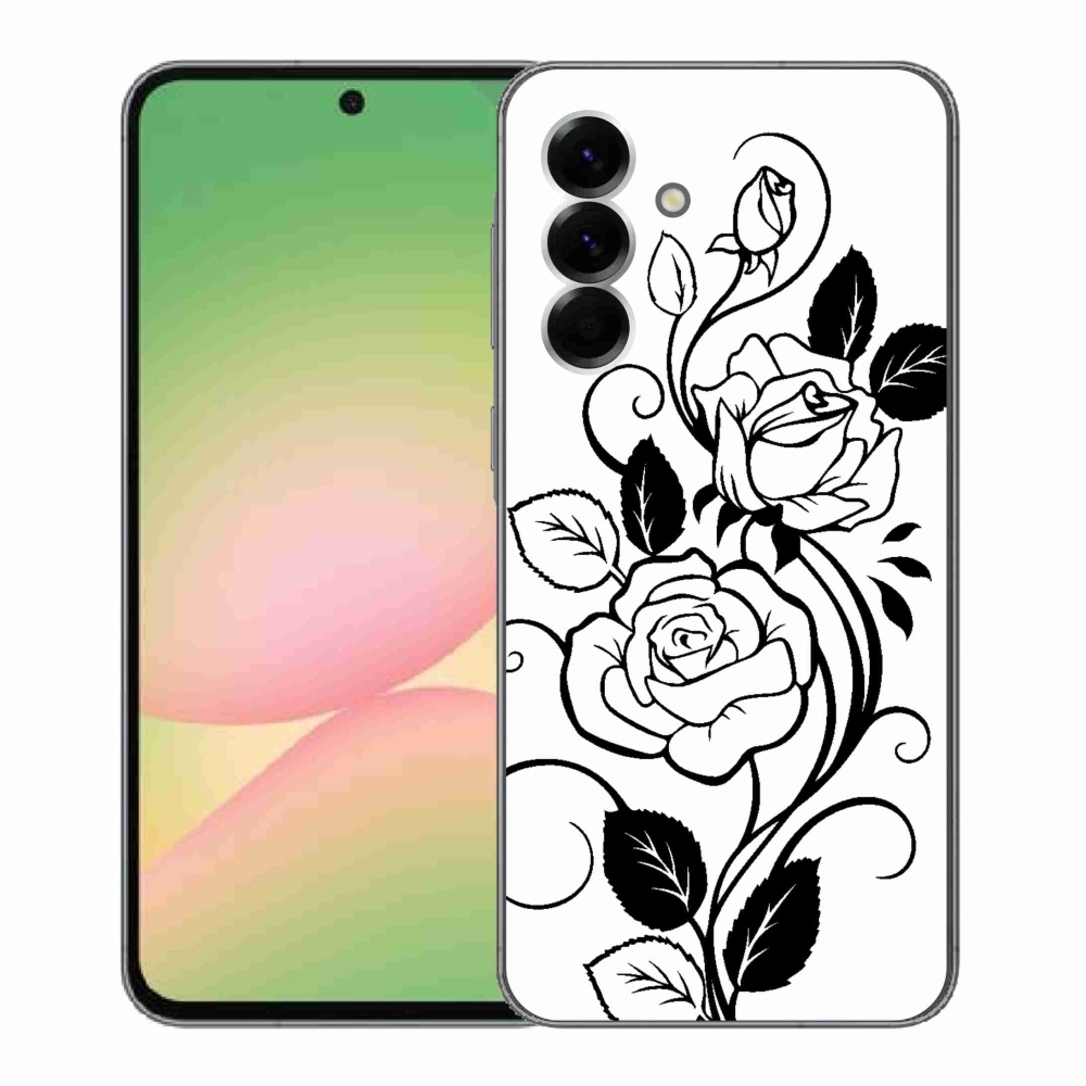 Gelový kryt mmCase na Samsung Galaxy A56 5G - černobílá růže