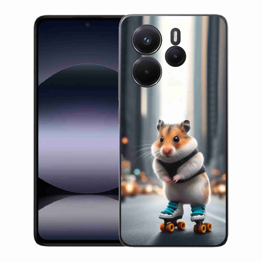 Gelový kryt mmCase na Xiaomi Redmi Note 14 - křeček na bruslích