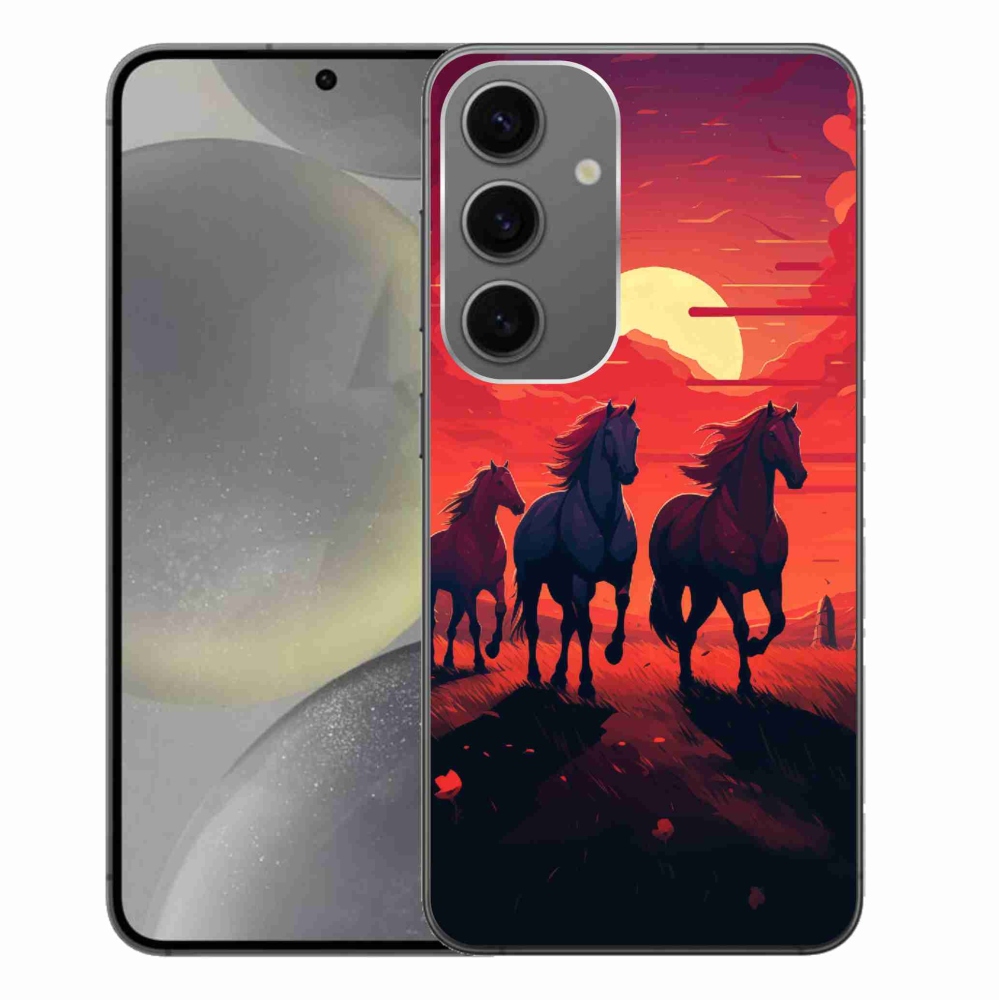 Gelový kryt mmCase na Samsung Galaxy S24+ - koně a západ slunce