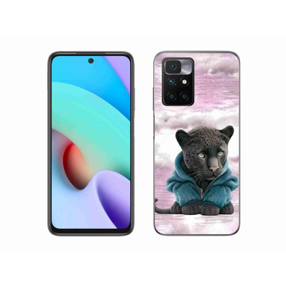 Gelový kryt mmCase na Xiaomi Redmi 10/Redmi 10 (2022) - černý panter ve svetru