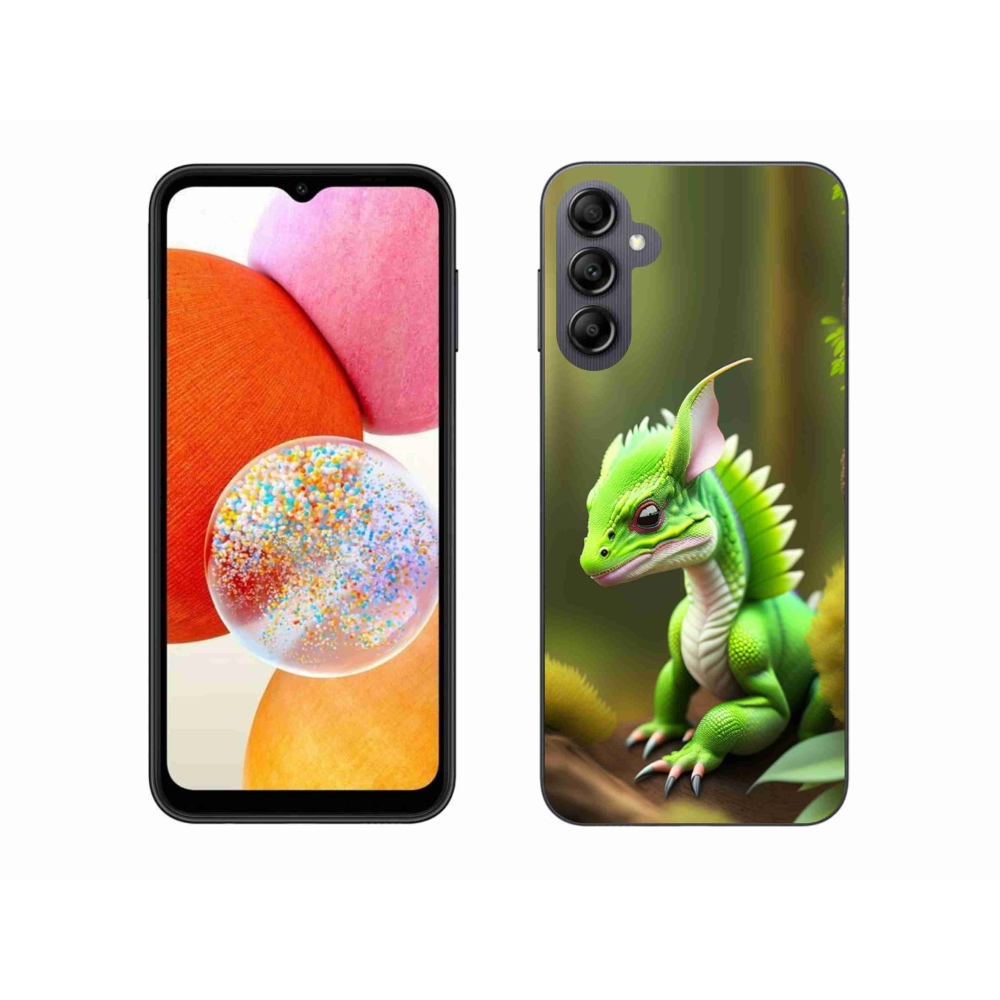 Gelový kryt mmCase na Samsung Galaxy A14 4G/5G - zelený dráček