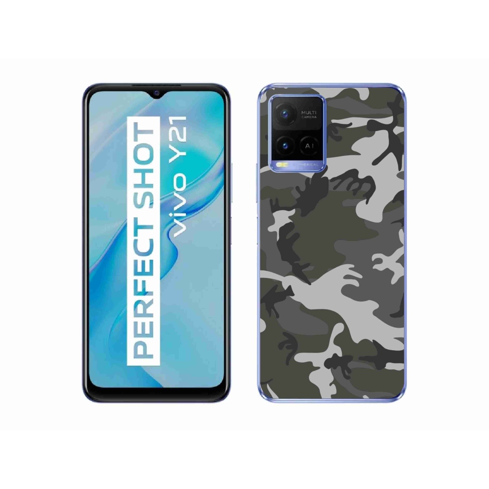 Gelový kryt mmCase na Vivo Y21/Y21s/Y33s - maskáčový vzor