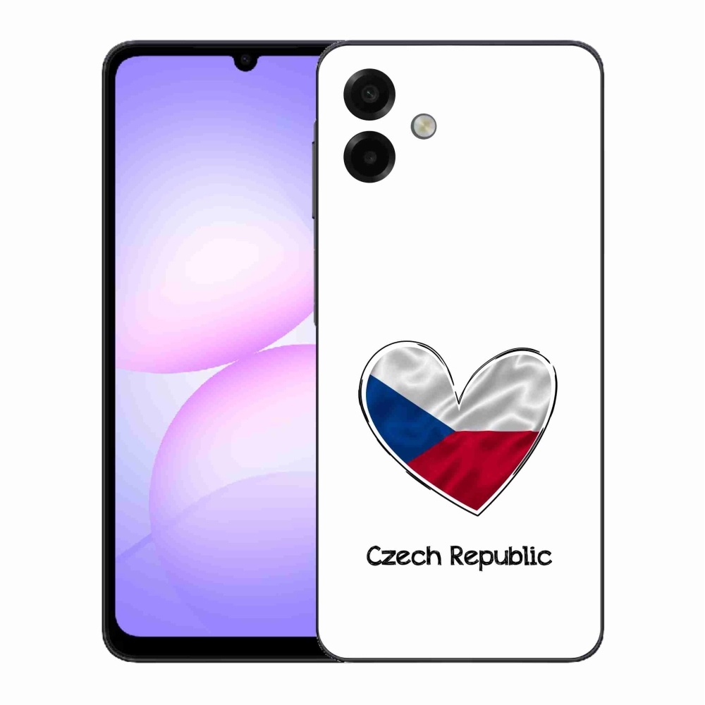 Gelový kryt mmCase na Samsung Galaxy A07 4G - vlajka srdce bílé pozadí