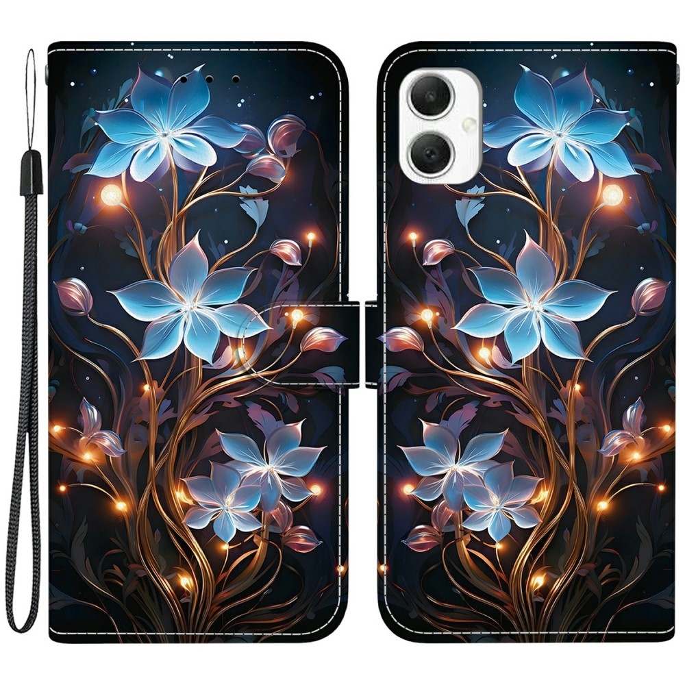 Versatile knížkové pouzdro na Samsung Galaxy A06 4G - modré květy