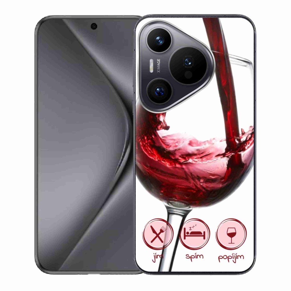 Gelový obal mmCase na Huawei Pura 70 - sklenička vína červené