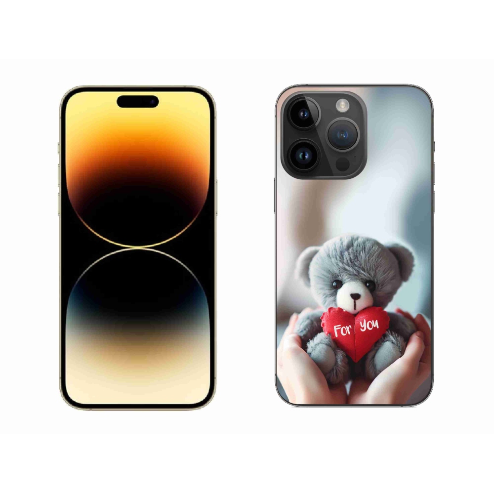 Gelový kryt mmCase na iPhone 14 Pro Max - medvídek pro zamilované