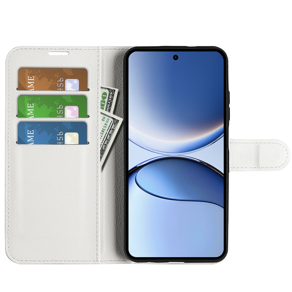 Litchi knížkové pouzdro na Xiaomi Poco F7 5G - bílé