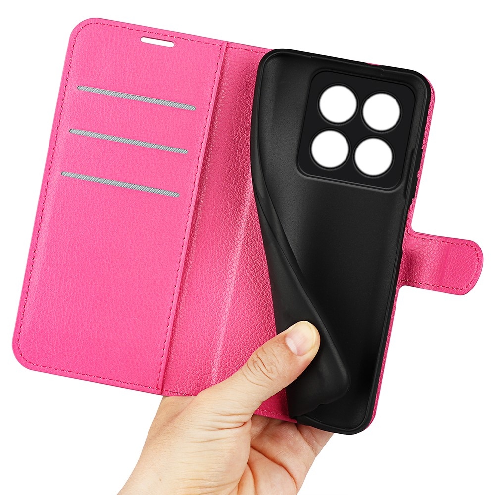 Litchi knížkové pouzdro na Xiaomi 14 Pro - rose