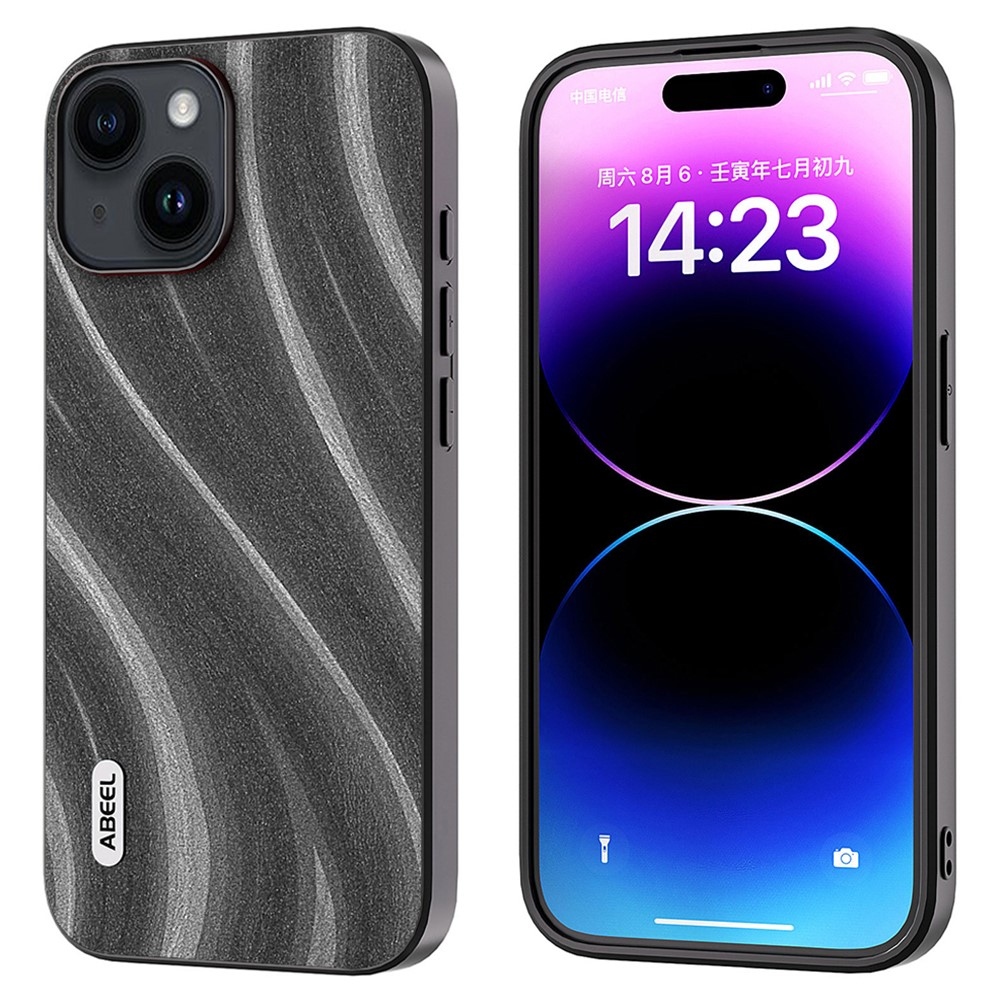 ABEEL Milky gelový obal s pevnými zády na iPhone 15 Plus - šedý