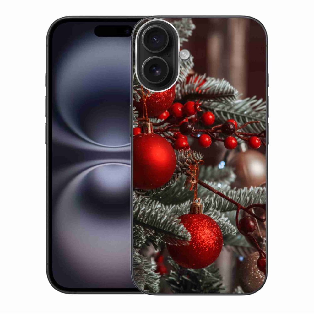 Gelový kryt mmCase na iPhone 16 Plus - vánoční ozdoby 2