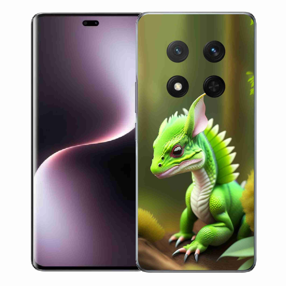 Gelový kryt mmCase na Honor Magic 7 Lite 5G - zelený dráček