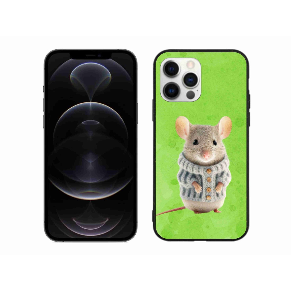 Gelový kryt mmCase na iPhone 12 Pro Max - myška ve svetru