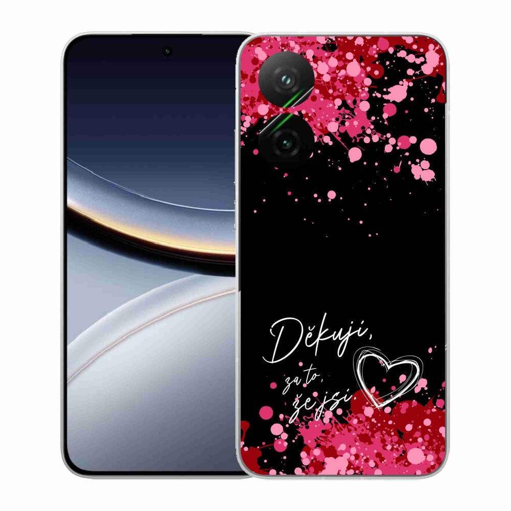 Gelový kryt mmCase na Xiaomi Poco F7 5G - zamilovaný text 2 černé pozadí