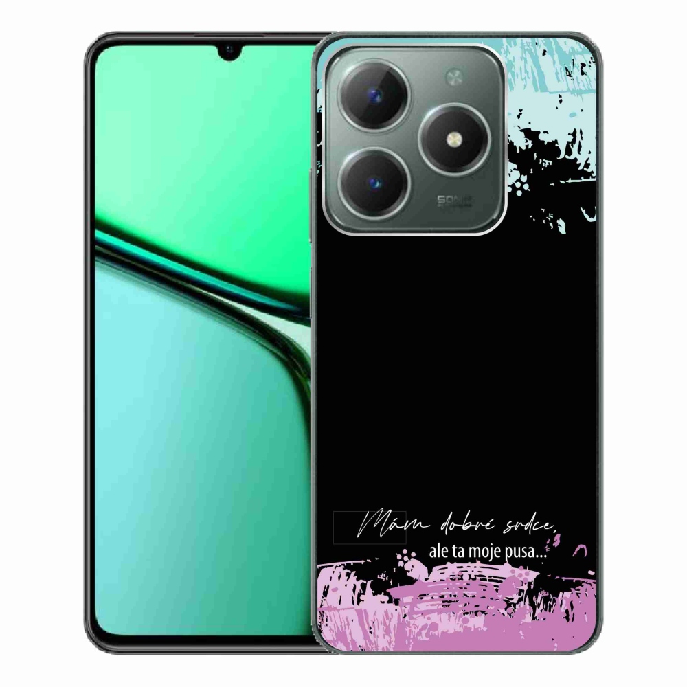 Gelový kryt mmCase na Realme C61 - vtipný text 3 černé pozadí